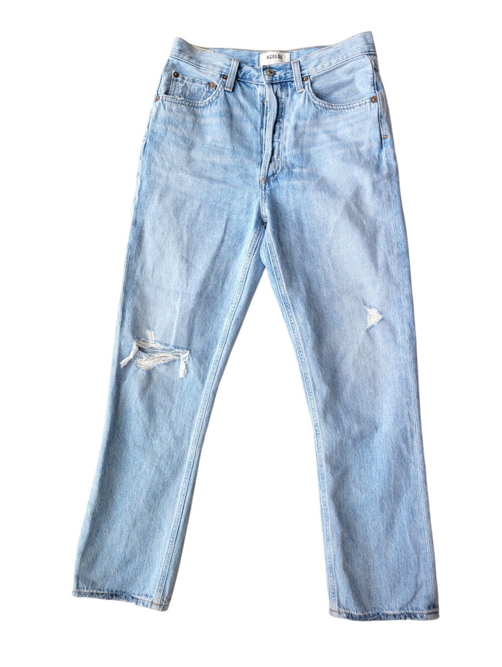 Agolde Riley High Rise Straight Crop Shatter Size 26